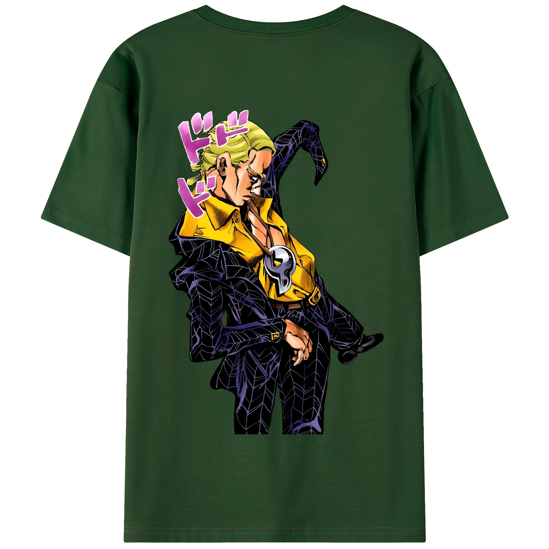 （画像用） ジョジョの奇妙な冒険 プロシュート JoJo's Bizarre Adventure Prosciutto 綿100％半袖Tシャツ（背面プリント）